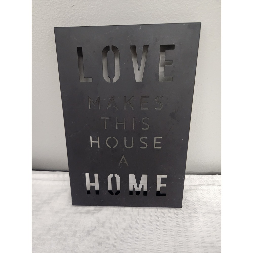 Black Metal Wall Art Love Makes This House A Home Stencil Cutout Sign Decor